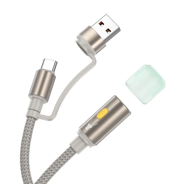 Кабель Hoco UA38C USB A / USB C з LED-підсвічуванням 0,3 м Gold (6942007647762)