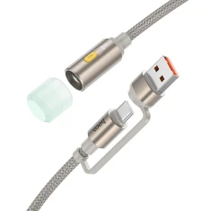 Кабель Hoco UA38C USB A / USB C з LED-підсвічуванням 0,3 м Gold (6942007647762)