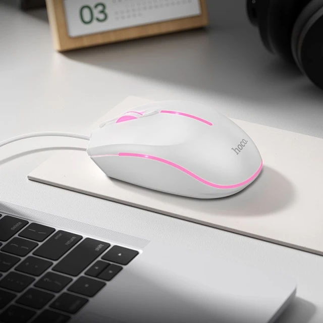 Мышь игровая проводная Hoco GM37 USB A 2400 dpi White (6942007647960)