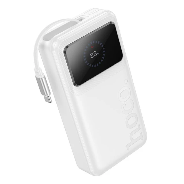 Портативний зарядний пристрій Hoco Q41 20000 mAh QC PD 2A 22,5 Вт з вбудованим кабелем USB C White (6942007648097)