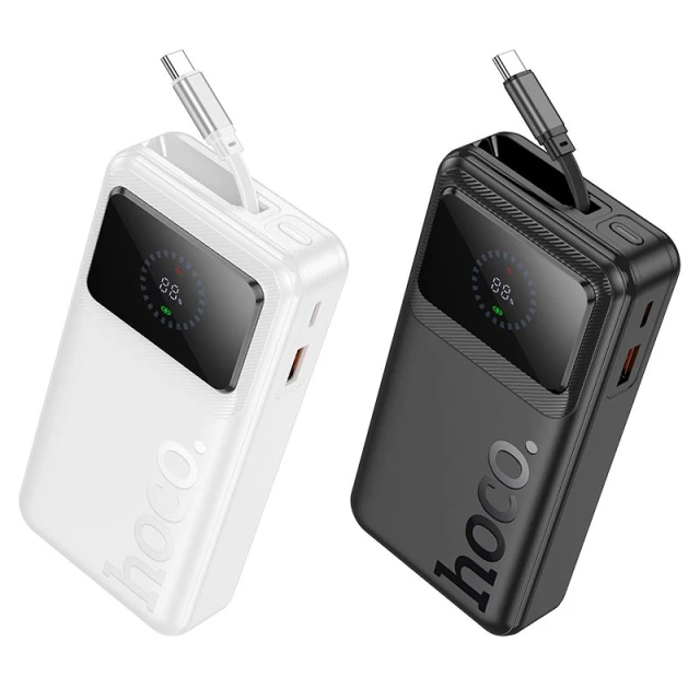 Портативний зарядний пристрій Hoco Q41 20000 mAh QC PD 2A 22,5 Вт з вбудованим кабелем USB C White (6942007648097)