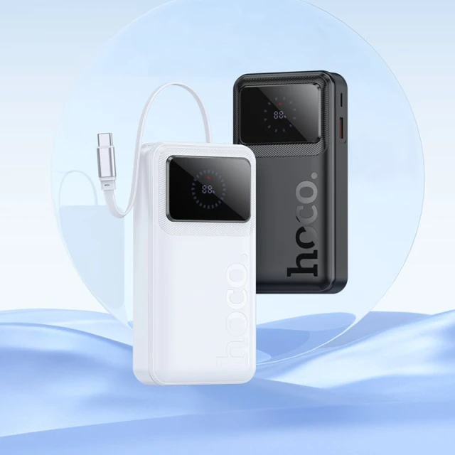 Портативний зарядний пристрій Hoco Q41 20000 mAh QC PD 2A 22,5 Вт з вбудованим кабелем USB C White (6942007648097)