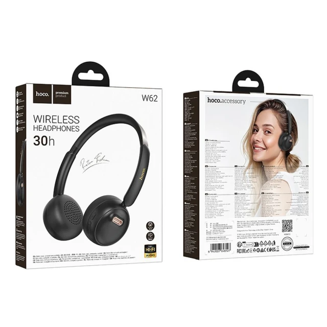 Навушники бездротові накладні Hoco W62 Black (6942007648127)