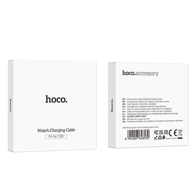 Кабель Hoco Y29 для зарядки смарт-годинника 0.6 m White (6942007648530)