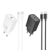 Сетевое зарядное устройство Hoco N60 USB C QC PD 20W + кабель USB C к USB C Black (6942007648653)