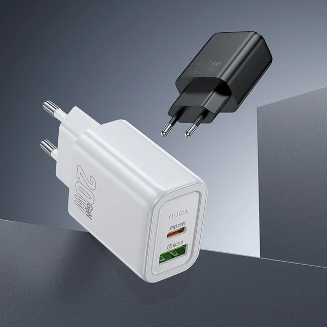 Зарядний пристрій Hoco N61 USB A + USB C QC3.0 PD 3A 20W Black (6942007648677)