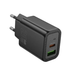 Зарядний пристрій Hoco N61 USB A + USB C QC3.0 PD 3A 20W Black (6942007648677)