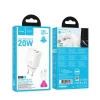 Мережевий зарядний пристрій Hoco N61 USB A + USB C QC3.0 PD 3A 20W + кабель USB C to Lightning White (6942007648707)