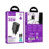 Зарядний пристрій Hoco N62 USB C QC PD 30W + кабель USB C to USB C Black (6942007648776)