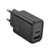 Мережевий зарядний пристрій Hoco N63 USB A + USB C QC3.0 PD 30W Black (6942007648790)