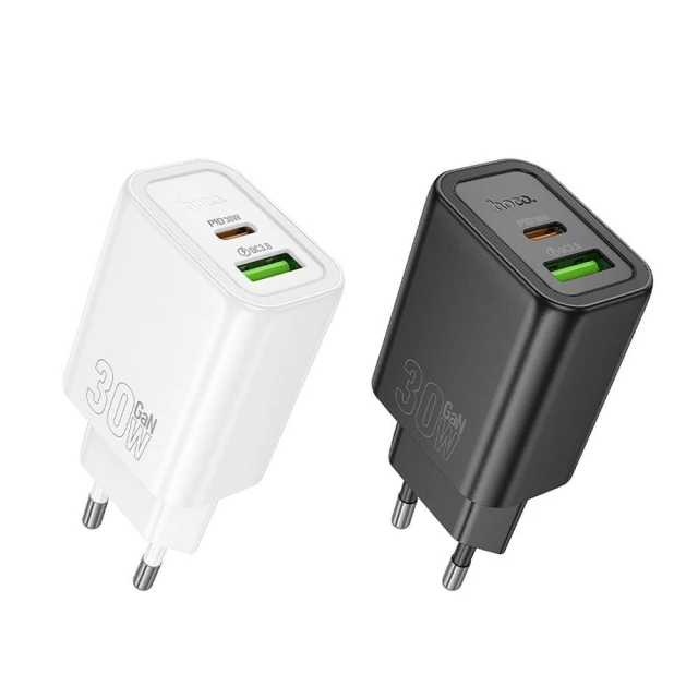 Мережевий зарядний пристрій Hoco N63 USB A + USB C QC3.0 PD 30W Black (6942007648790)