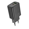 Мережевий зарядний пристрій Hoco N63 USB A + USB C QC3.0 PD 30W Black (6942007648790)
