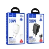 Мережевий зарядний пристрій Hoco N63 USB A + USB C QC3.0 PD 30W + кабель USB C до Lightning Black (6942007648813)