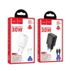 Сетевое зарядное устройство Hoco N63 USB A + USB C QC3.0 PD 30W + кабель USB C to USB C White (6942007648844)