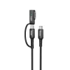 Кабель Hoco U142 2в1 USB-C to USB-C/Mag3 240W 1.8м Black (6942007648943)
