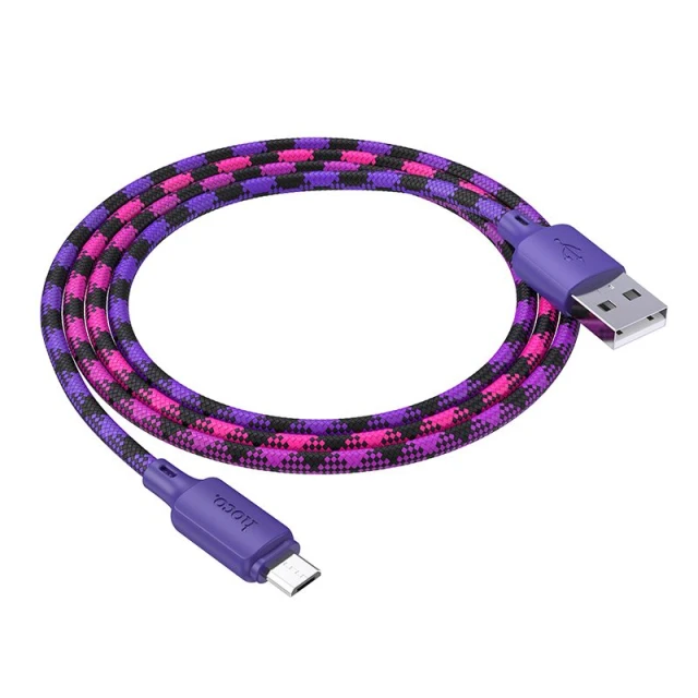Кабель Hoco X116 USB-A to Micro USB 2.4A 1m Purple (6942007650816)