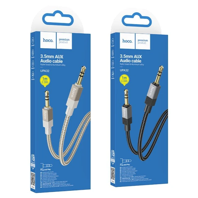 Кабель Hoco UPA32 AUX Jack 3.5mm to Jack 3.5mm 1 m Black (6942007650861)