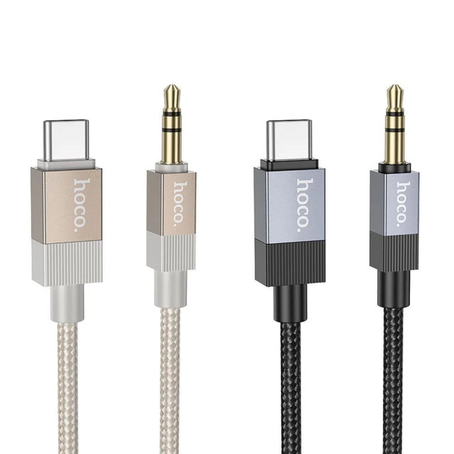 Кабель Hoco UPA32B AUX Jack 3.5 mm к USB C 1 м Gold (6942007650915)