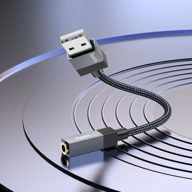 Адаптер Hoco UPA32D AUX USB A to Jack 3.5mm Black (6942007650946)