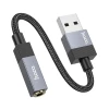 Адаптер Hoco UPA32D AUX USB A to Jack 3.5mm Black (6942007650946)