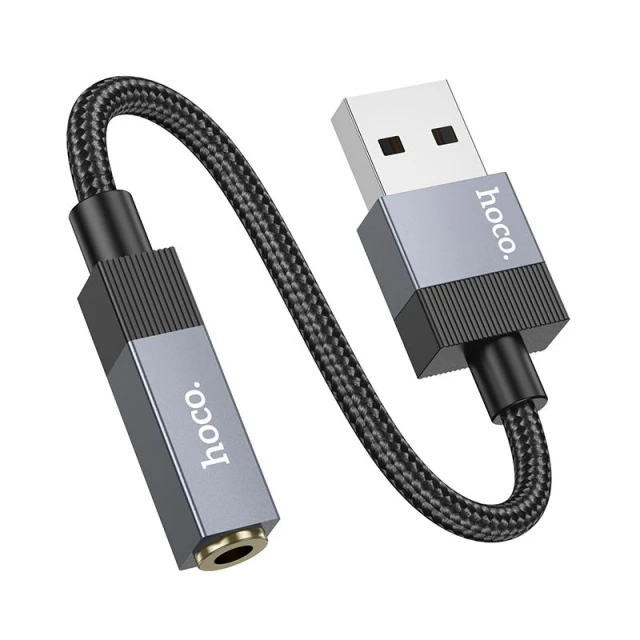 Адаптер Hoco UPA32D AUX USB A to Jack 3.5mm Black (6942007650946)