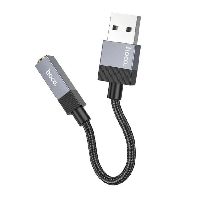 Адаптер Hoco UPA32D AUX USB A to Jack 3.5mm Black (6942007650946)
