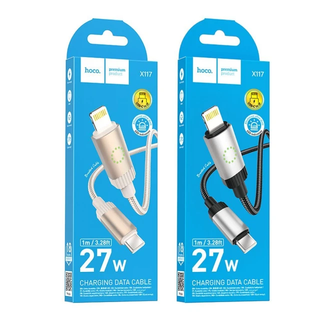 Кабель HOCO USB C to Lightning X117 PD 27W 1 м Black (6942007652520)