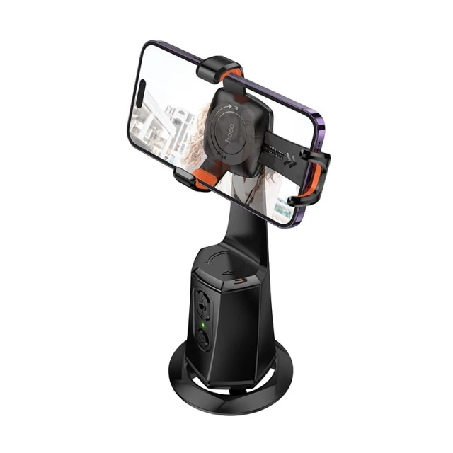 Тримач для телефону Hoco K26 з автовідстеженням обличчя 360° Black (6942007652605)