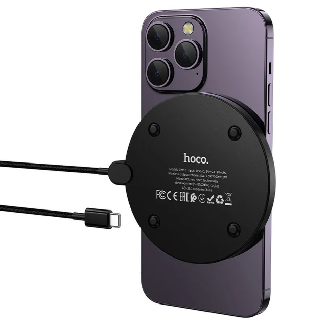 Бездротова зарядка Hoco CW62 Black (6942007654517)
