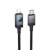Кабель USB C до Lightning Hoco X118 PD 27W з дисплеєм 1 м Black (6942007655064)