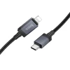 Кабель USB C до Lightning Hoco X118 PD 27W з дисплеєм 1 м Black (6942007655064)