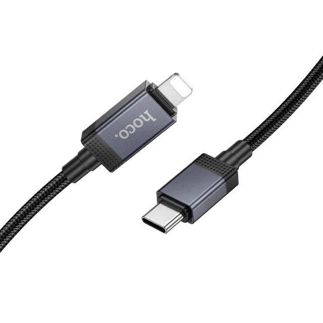 Кабель USB C до Lightning Hoco X118 PD 27W з дисплеєм 1 м Black (6942007655064)