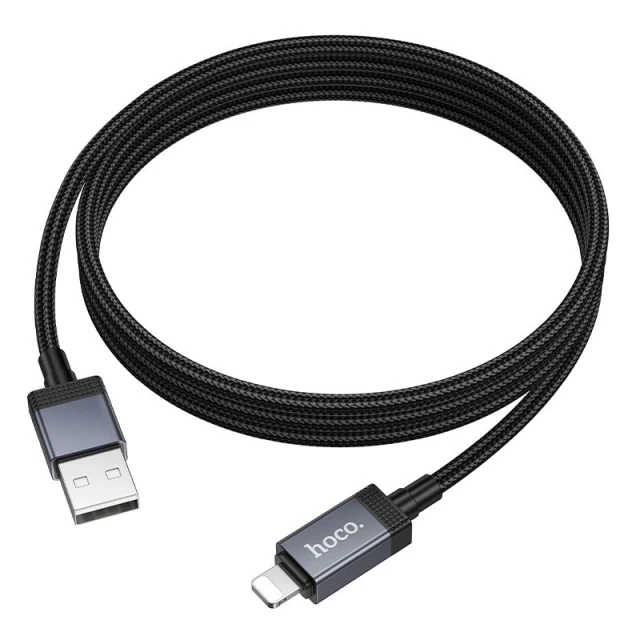 Кабель Hoco X118 USB-A to Lightning 2.4A з дисплеєм 1m Black (6942007655071)