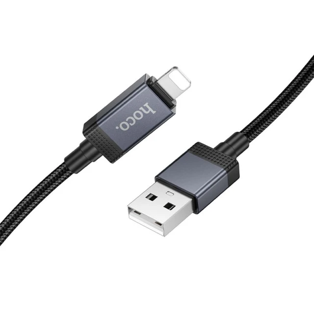 Кабель Hoco X118 USB-A to Lightning 2.4A з дисплеєм 1m Black (6942007655071)