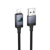 Кабель Hoco X118 USB-A to Lightning 2.4A з дисплеєм 1m Black (6942007655071)