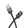 Кабель Hoco X118 USB-A to Lightning 2.4A з дисплеєм 1m Black (6942007655071)