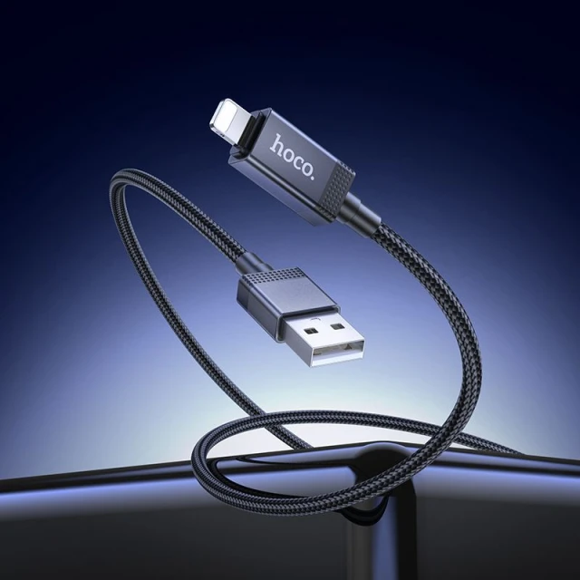 Кабель Hoco X118 USB-A to Lightning 2.4A з дисплеєм 1m Black (6942007655071)