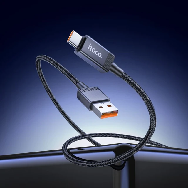 Кабель Hoco X118 USB A to USB C 5A 1 m з дисплеєм Black (6942007655088)