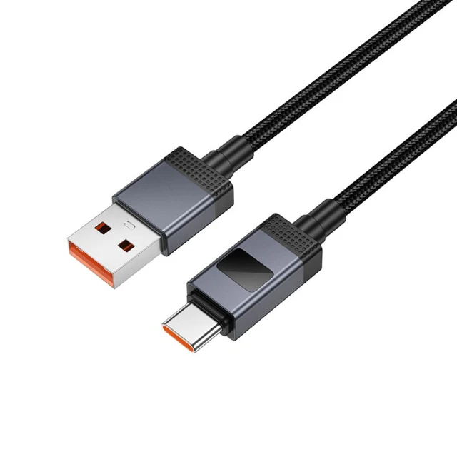 Кабель Hoco X118 USB A to USB C 5A 1 m з дисплеєм Black (6942007655088)