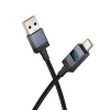Кабель Hoco X118 USB A to USB C 5A 1 m з дисплеєм Black (6942007655088)