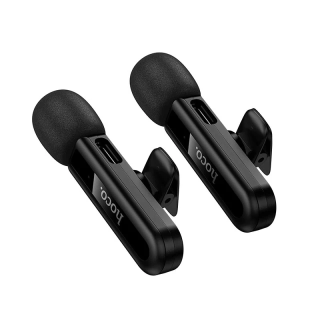 Мікрофон бездротовий подвійний Hoco L20A Lightning/USB-C Black (6942007655507)