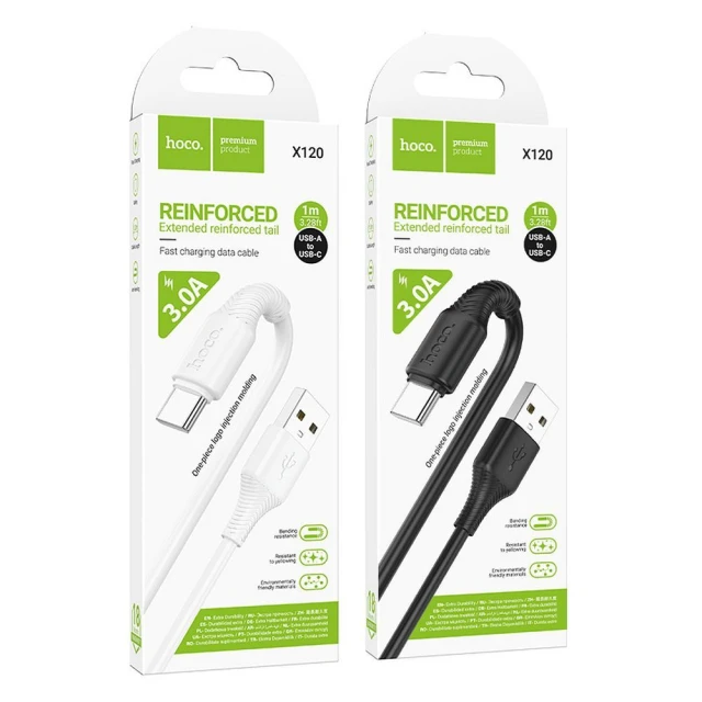 Кабель Hoco X120 USB-A to USB-C 3A 1m Black (6942007658904)