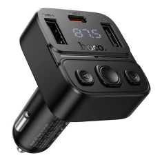 Автомобільний Bluetooth-трансмітер Hoco E87 USB-A + USB-C QC PD 35W Black (6942007658980)