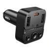 Автомобільний Bluetooth-трансмітер Hoco E87 USB-A + USB-C QC PD 35W Black (6942007658980)