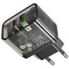 Мережевий зарядний пристрій Hoco N34 USB A + USB C QC3.0 PD 3A 20W Transparent (6942007659147)