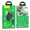 Мережевий зарядний пристрій Hoco N37 Slim USB C QC PD 20W + кабель USB C to Lightning Black (6942007659161)