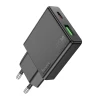 Мережевий зарядний пристрій Hoco N38 Slim USB-A + USB-C QC3.0 PD 20W Black (6942007659178)