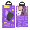 Мережевий зарядний пристрій Hoco N38 Slim USB-A + USB-C QC3.0 PD 20W Black (6942007659178)