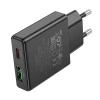 Мережевий зарядний пристрій Hoco N38 Slim USB-A + USB-C QC3.0 PD 20W Black (6942007659178)