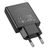 Мережевий зарядний пристрій Hoco N38 Slim USB-A + USB-C QC3.0 PD 20W Black (6942007659178)